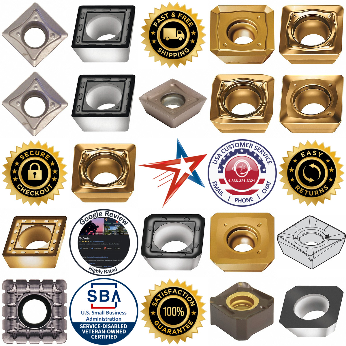 A selection of Square Milling Inserts products on GoVets