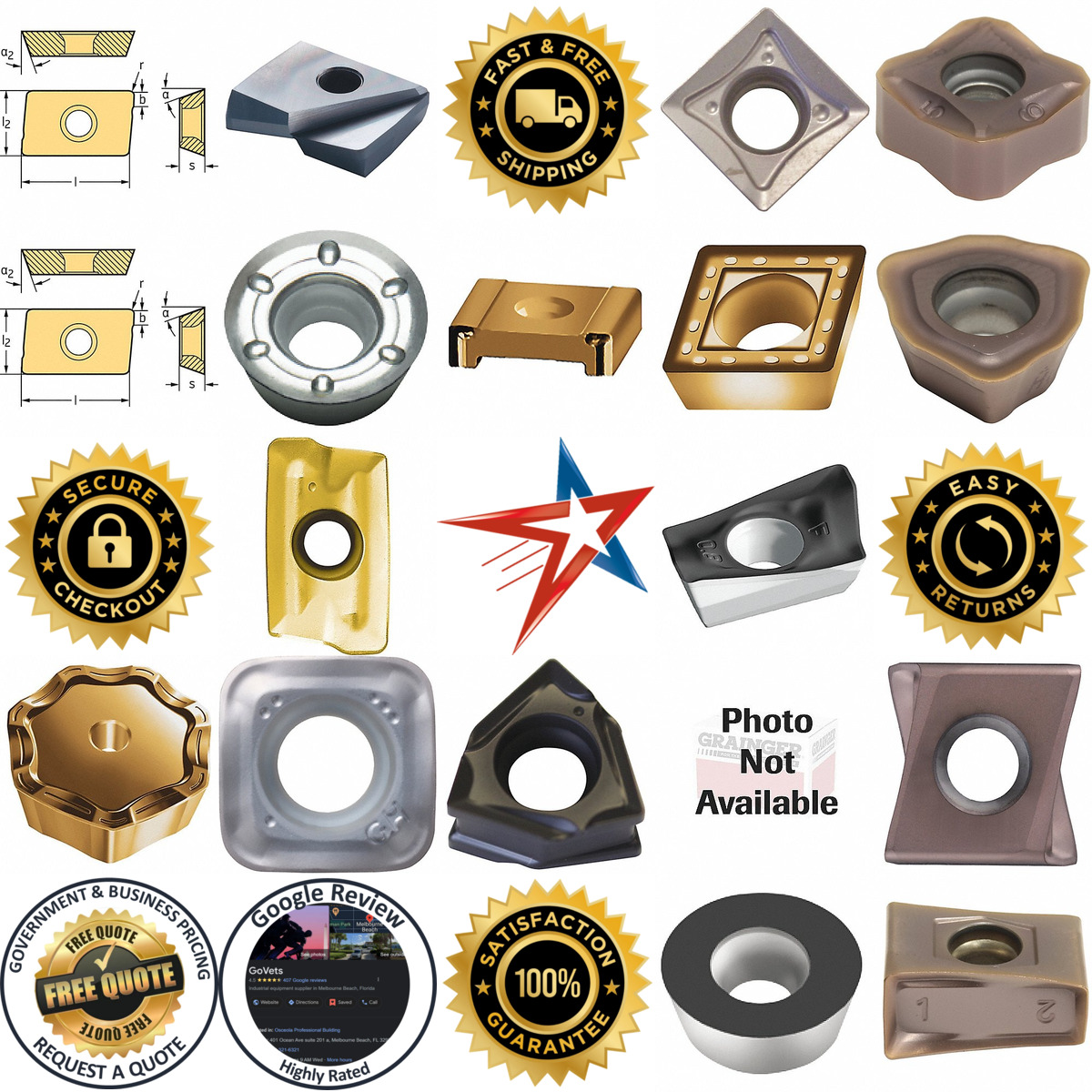 A selection of Indexable Inserts   Indexable Milling Inserts products on GoVets