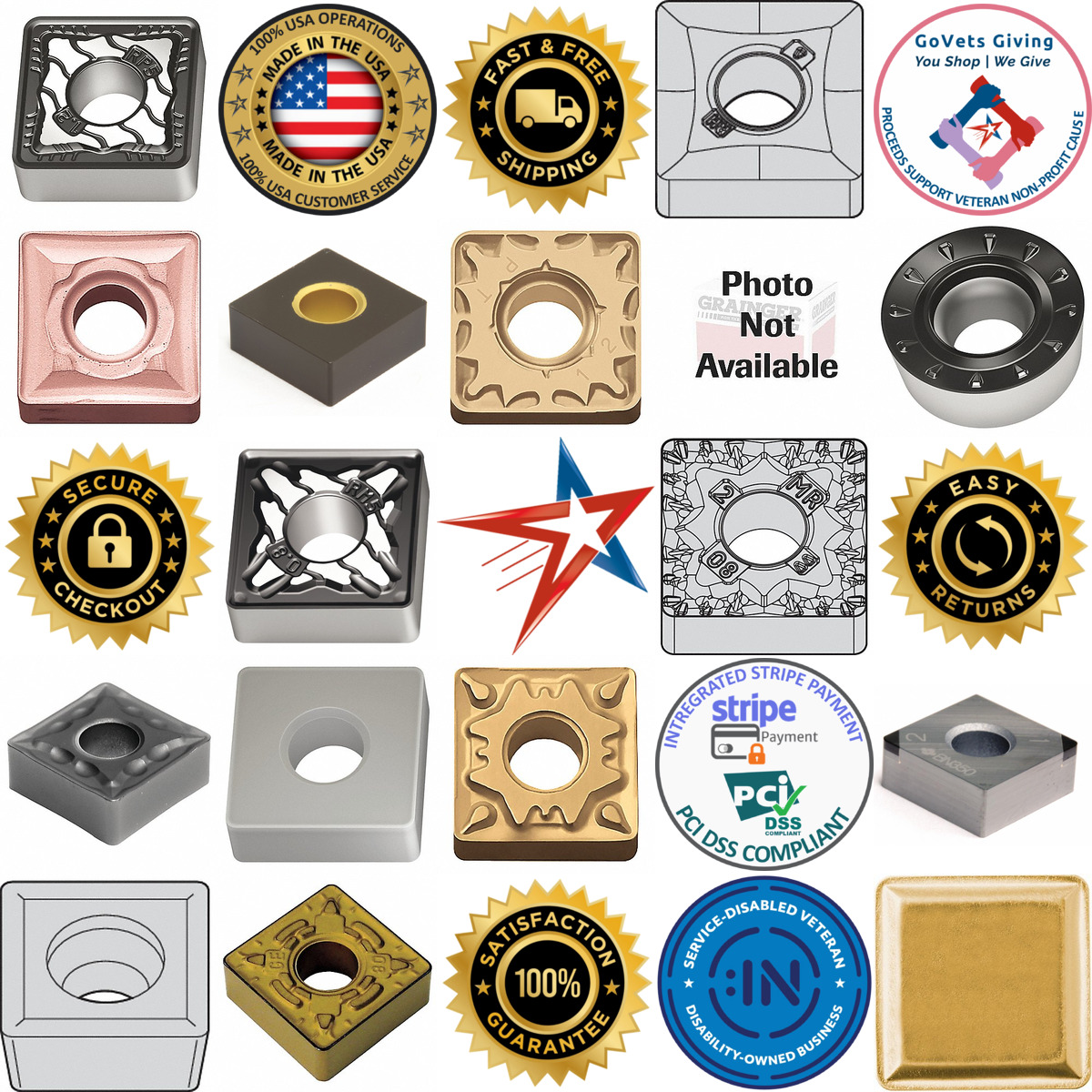 A selection of Square Turning Inserts products on GoVets