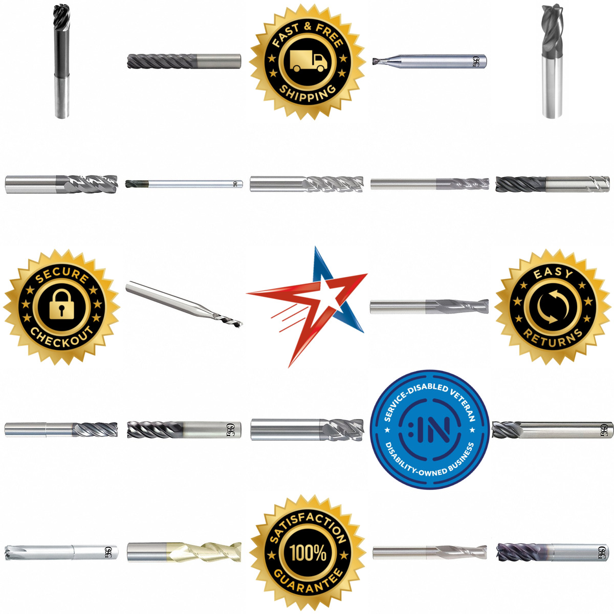 A selection of Corner Radius End Mills products on GoVets