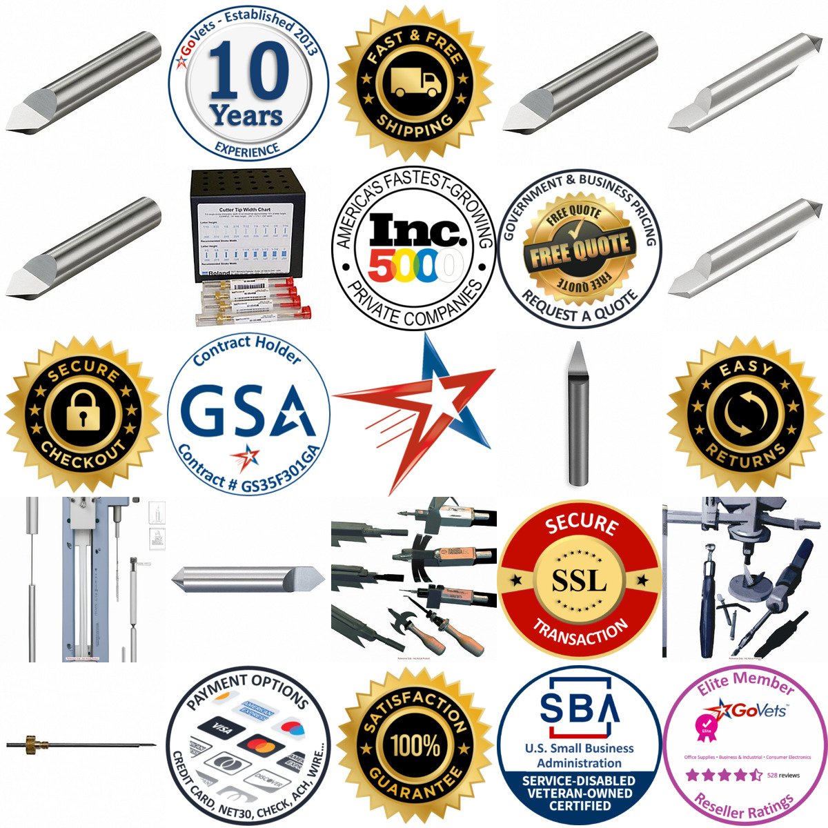 A selection of Engraving Tools products on GoVets