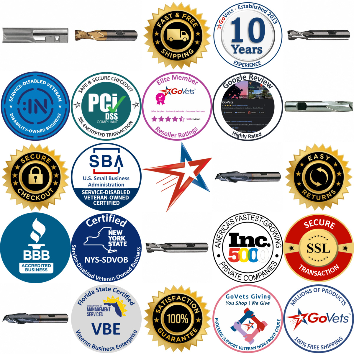 A selection of Keyway End Mills products on GoVets