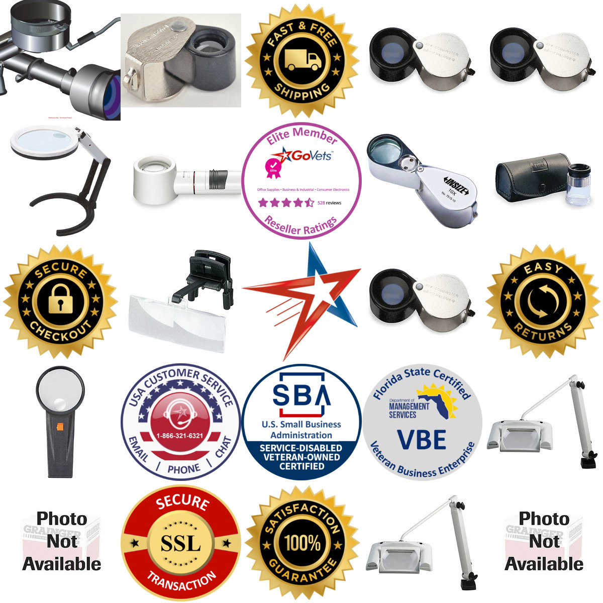 A selection of Magnifiers products on GoVets