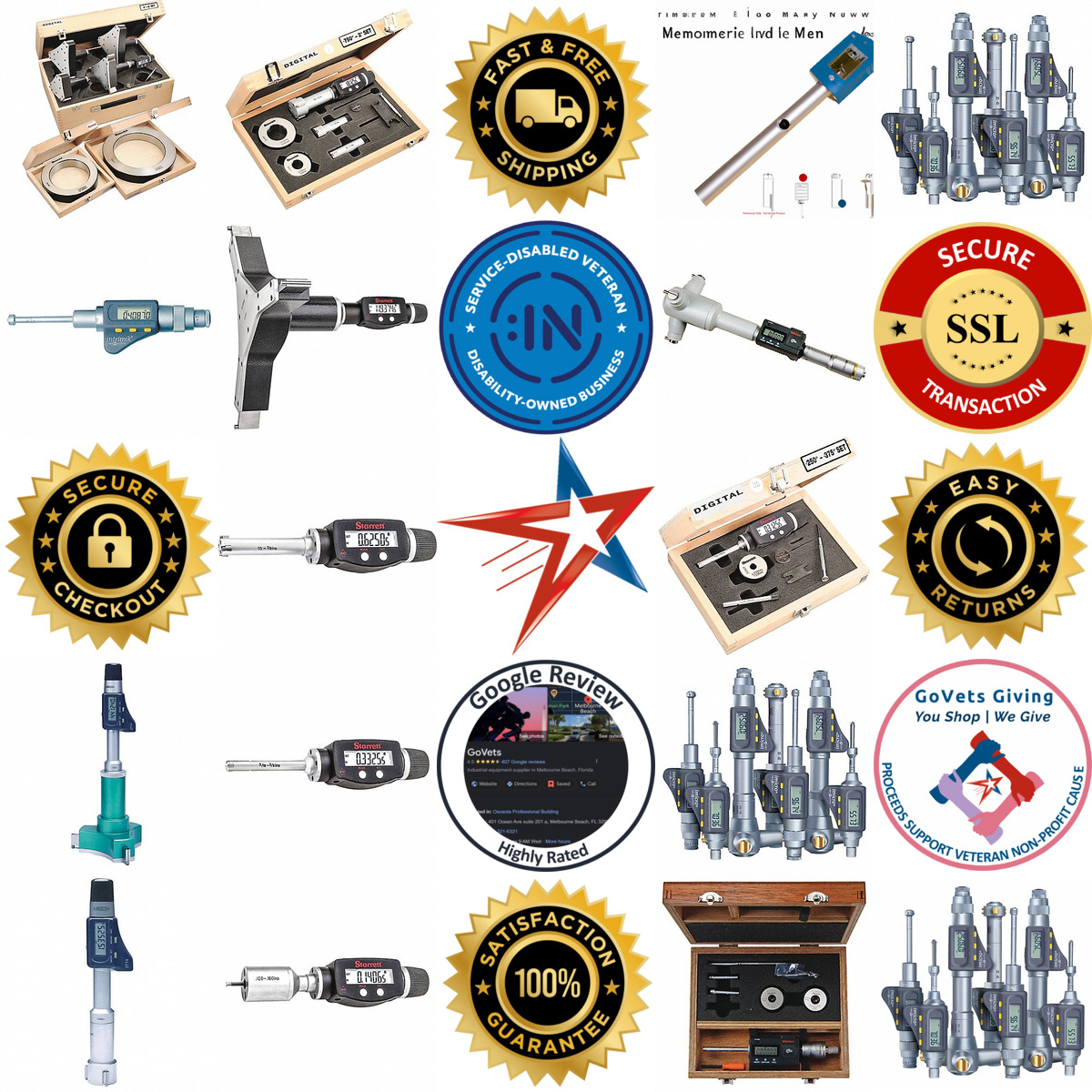 A selection of Digital Inside Micrometers and Sets products on GoVets