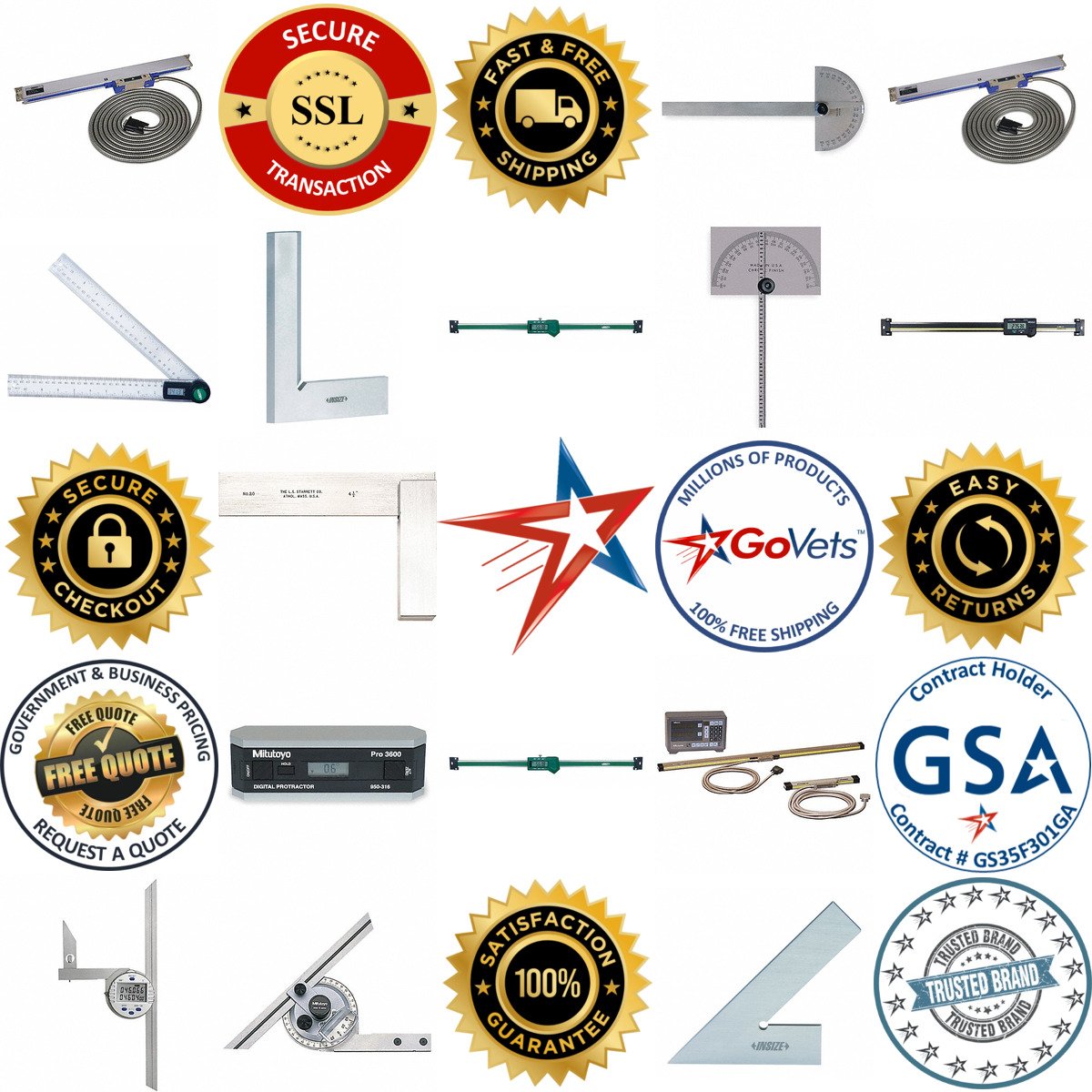 A selection of Precision Measuring   Squares and Protractors products on GoVets