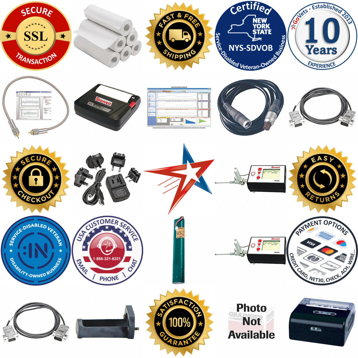 A selection of Surface Roughness Tester Cables Printers Adapter products on GoVets