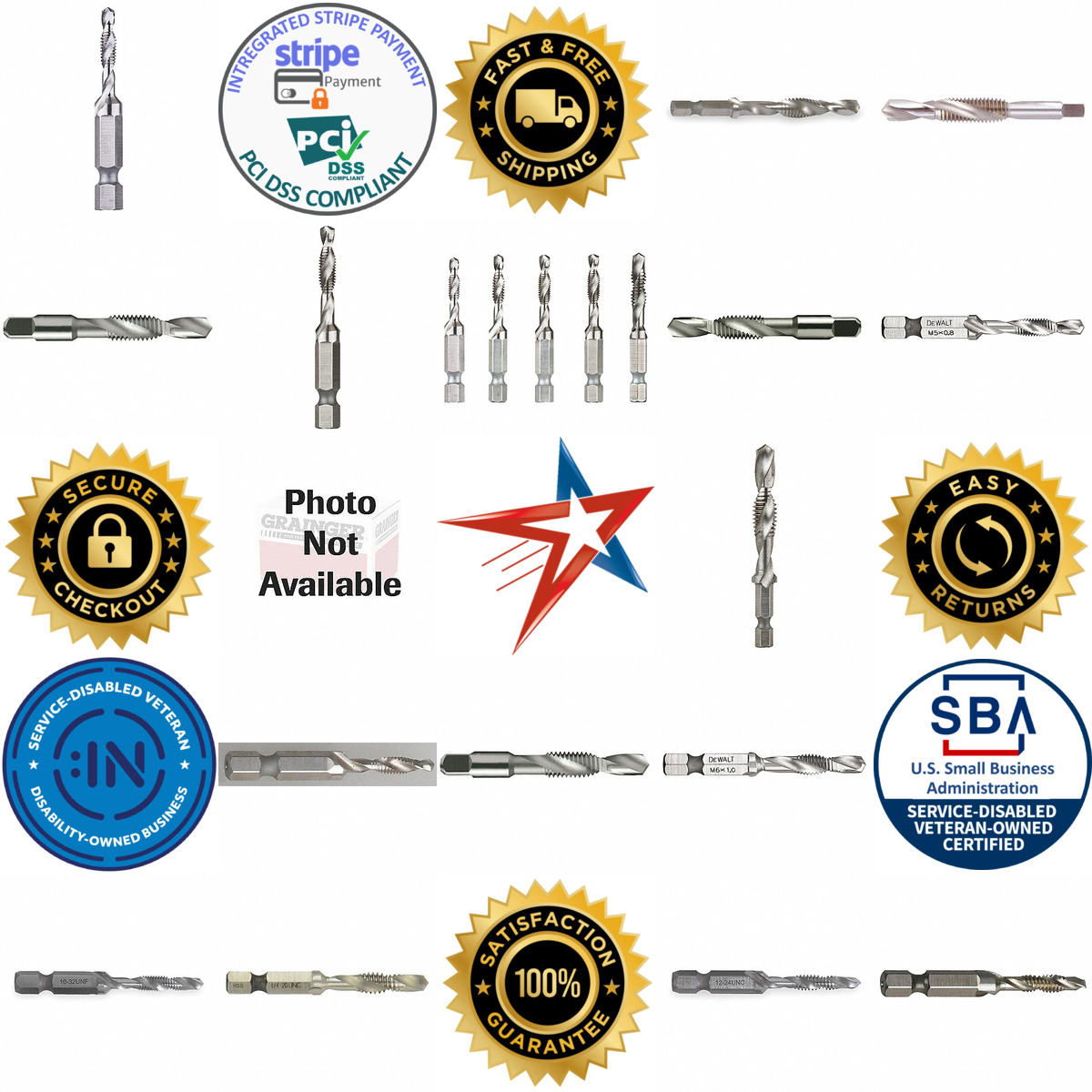 A selection of Combination Drill and Taps products on GoVets