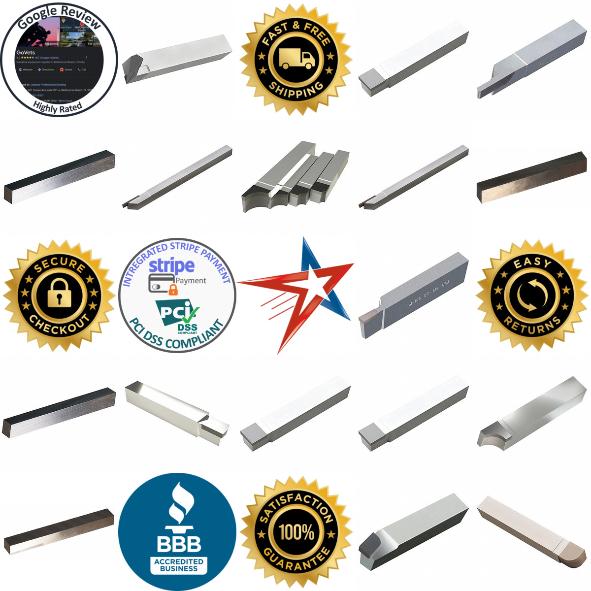 A selection of Turning Boring and Grooving   Lathe Tool Bits b products on GoVets