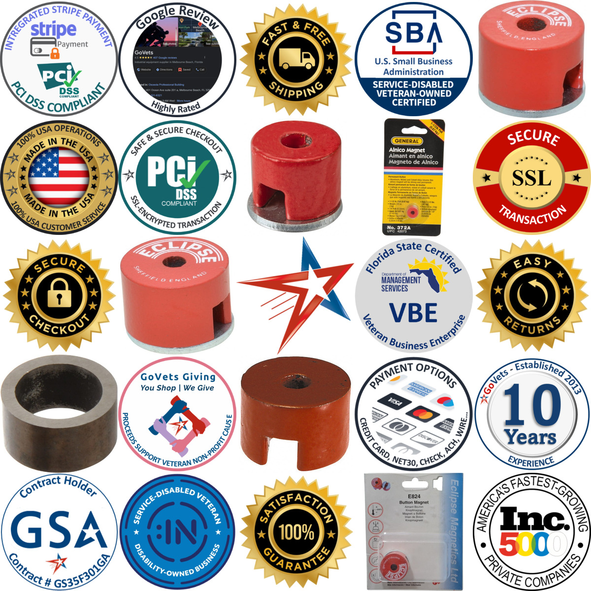 A selection of Alnico Button Magnets products on GoVets