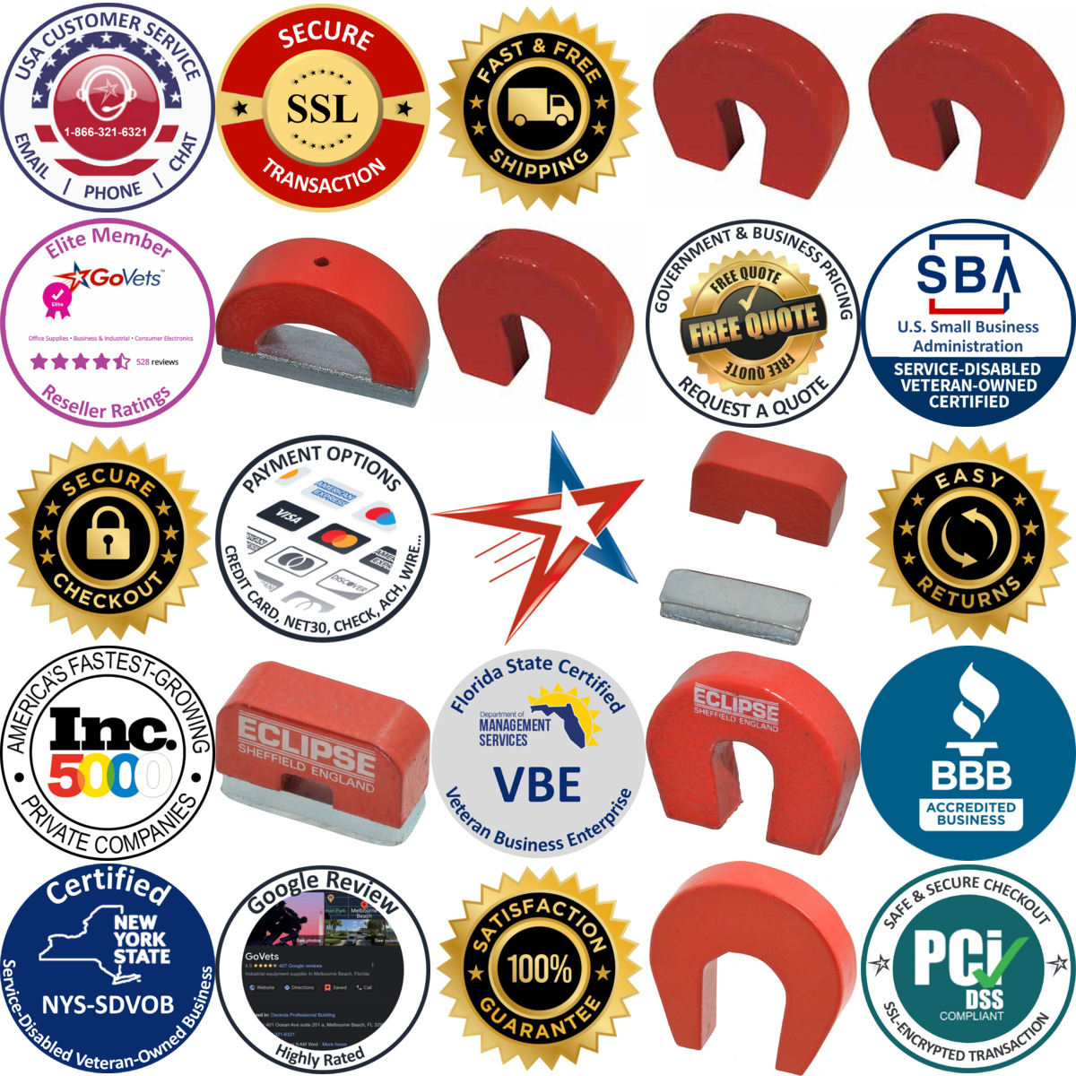 A selection of Alnico Horseshoe Magnets products on GoVets