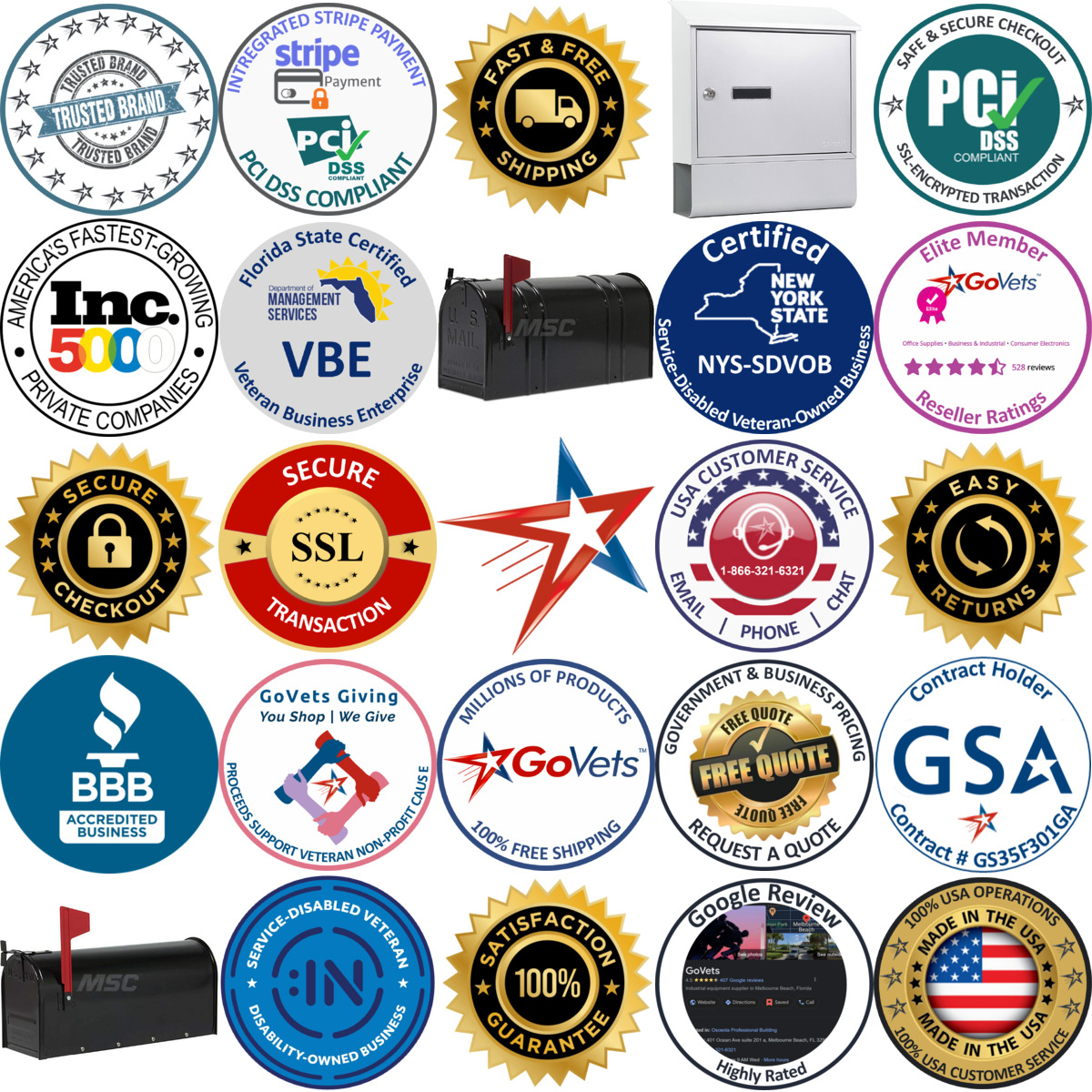 A selection of Mailboxes products on GoVets