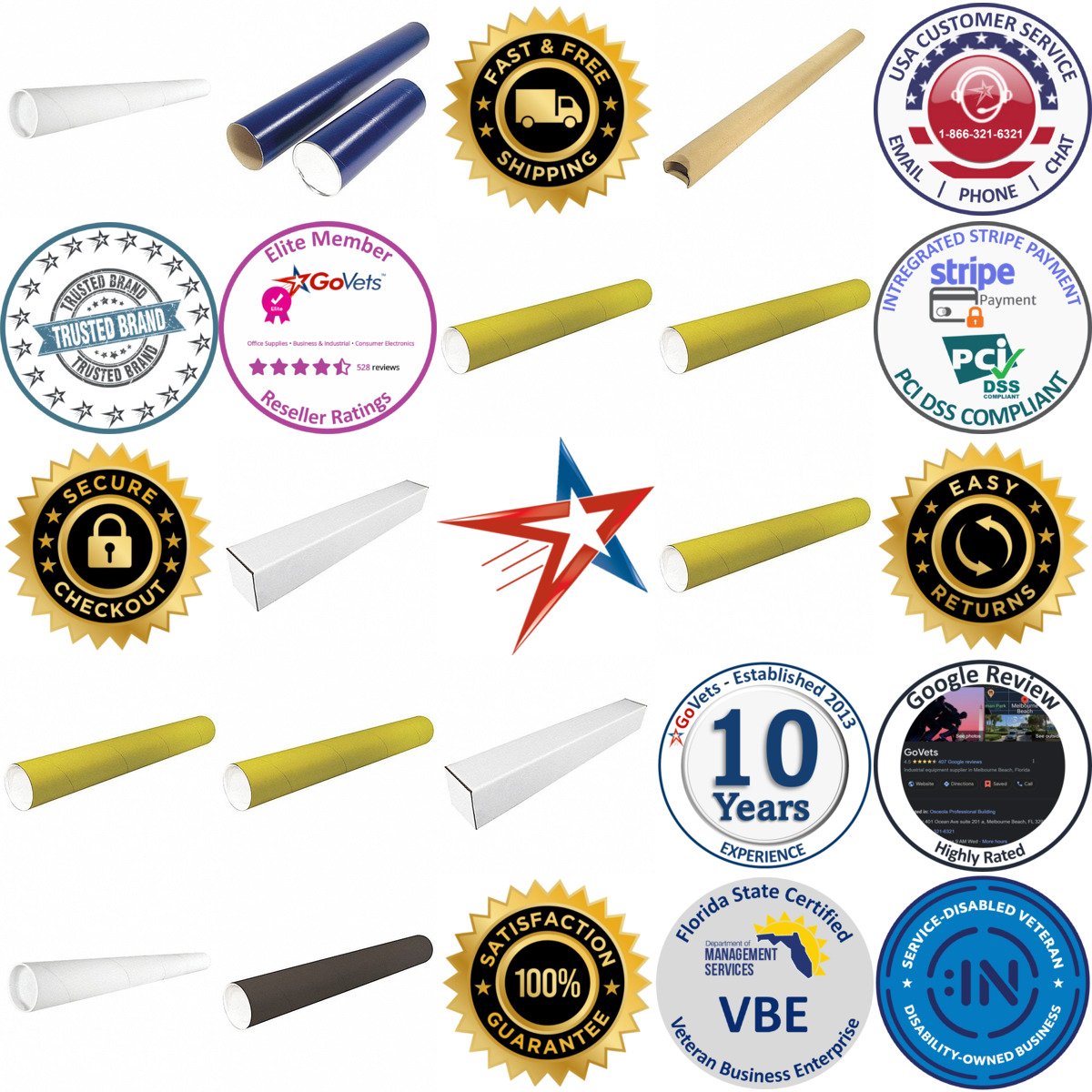 A selection of Mailing Tubes products on GoVets