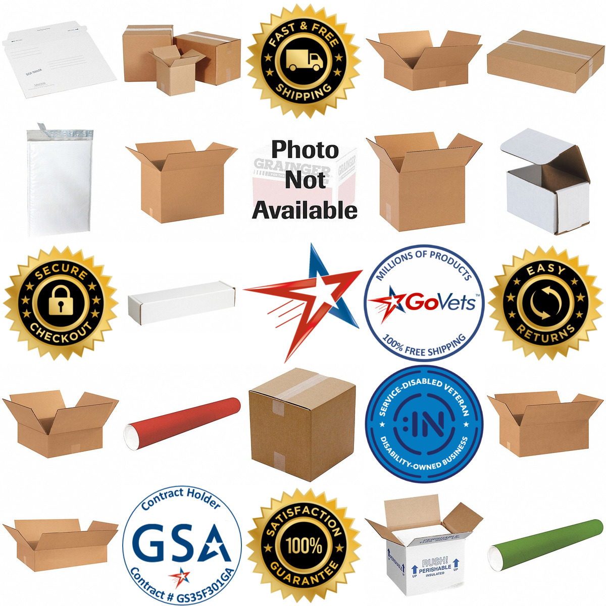 A selection of Boxes and Mailers products on GoVets