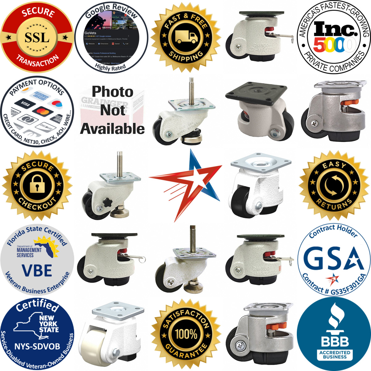 A selection of Leveling Plate Casters products on GoVets