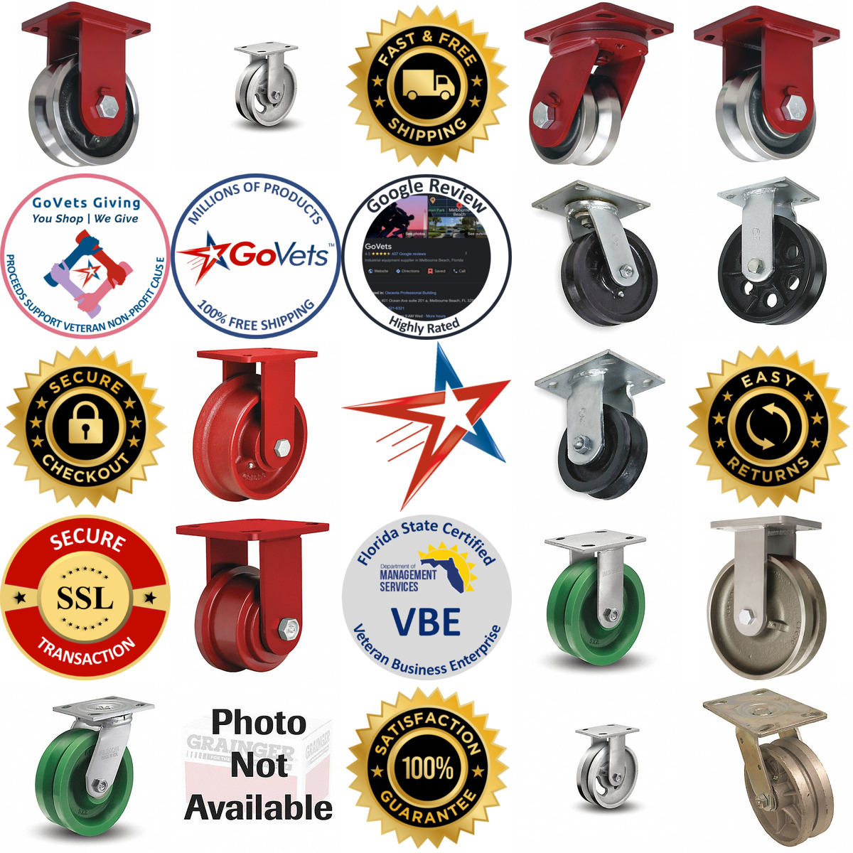 A selection of Track Wheel Plate Casters products on GoVets