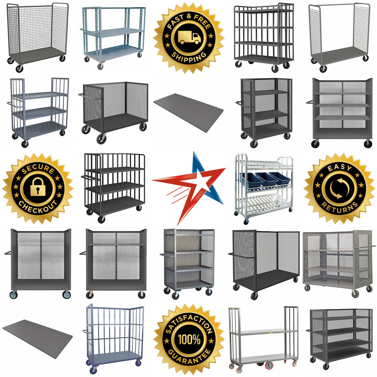 A selection of Enclosed Shelf Stock Trucks and Carts products on GoVets