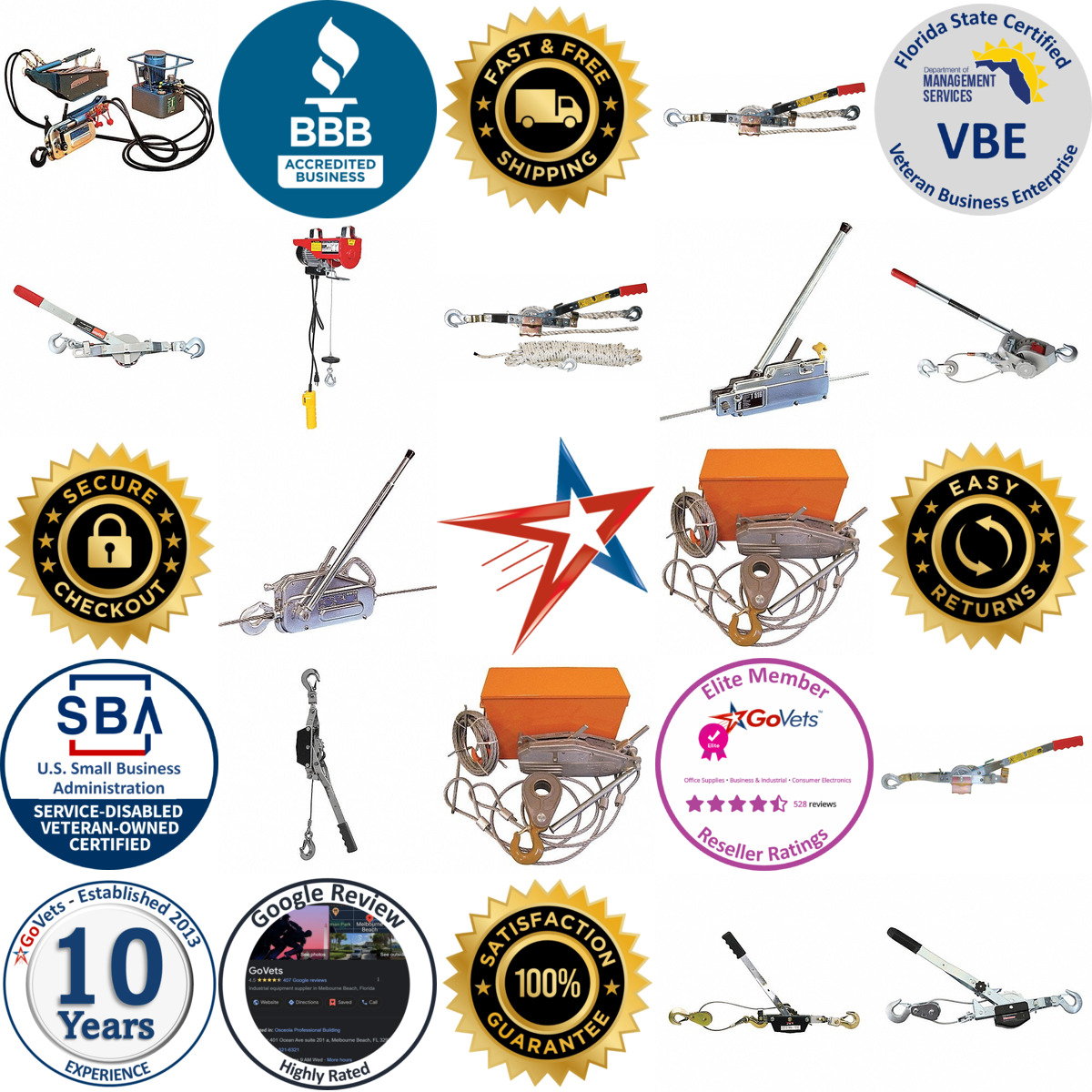 A selection of Cable Hoists and Ratchet Pullers products on GoVets