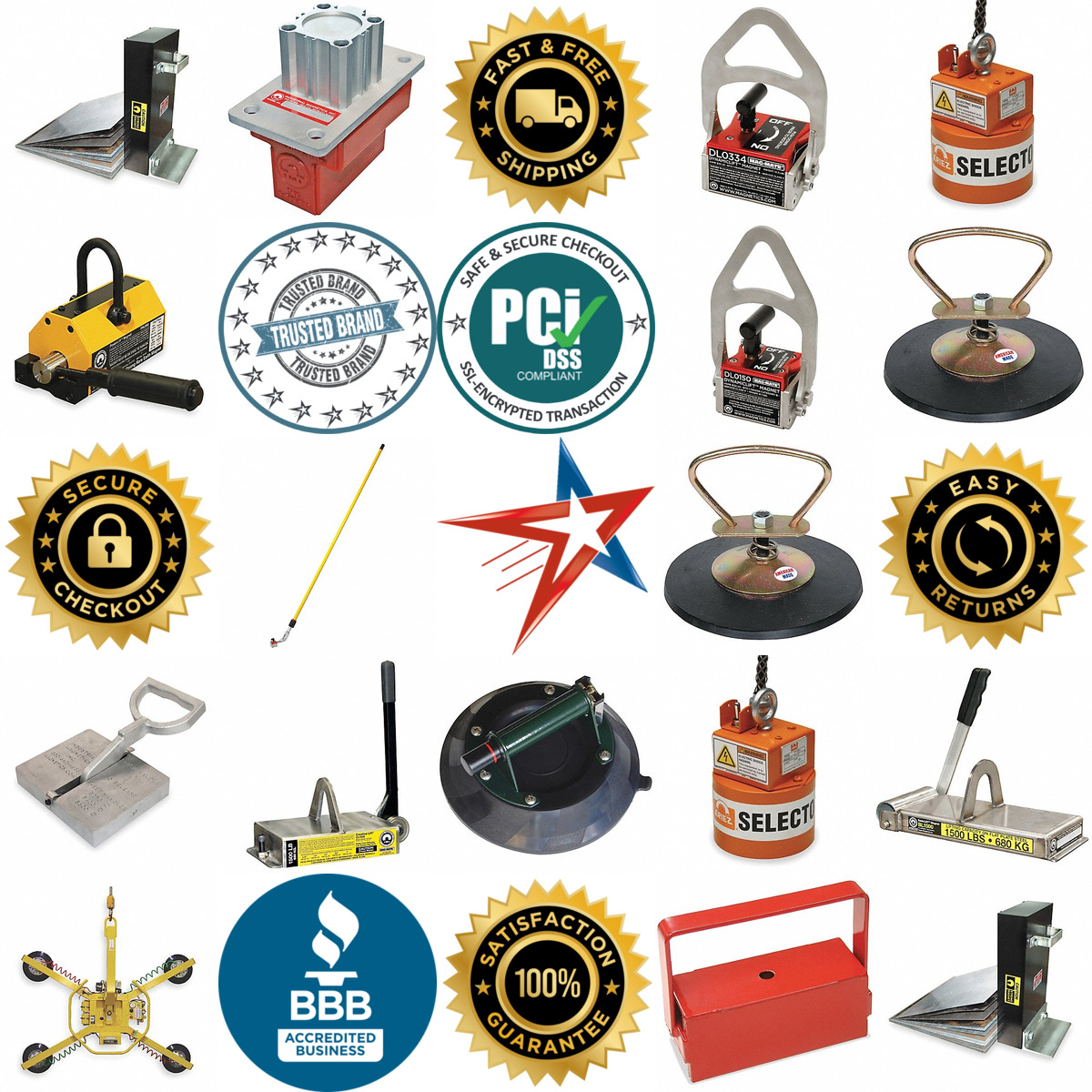 A selection of Lifting Magnets and Suction Cup Lifters products on GoVets