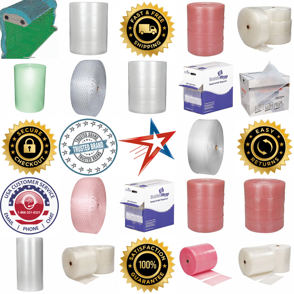 A selection of Bubble Rolls products on GoVets