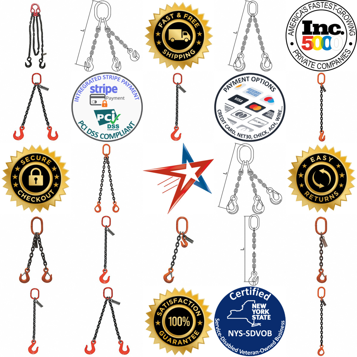 A selection of Chain Slings products on GoVets