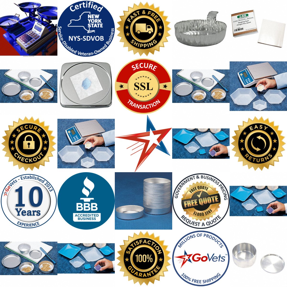 A selection of Weighing Boats and Dishes products on GoVets