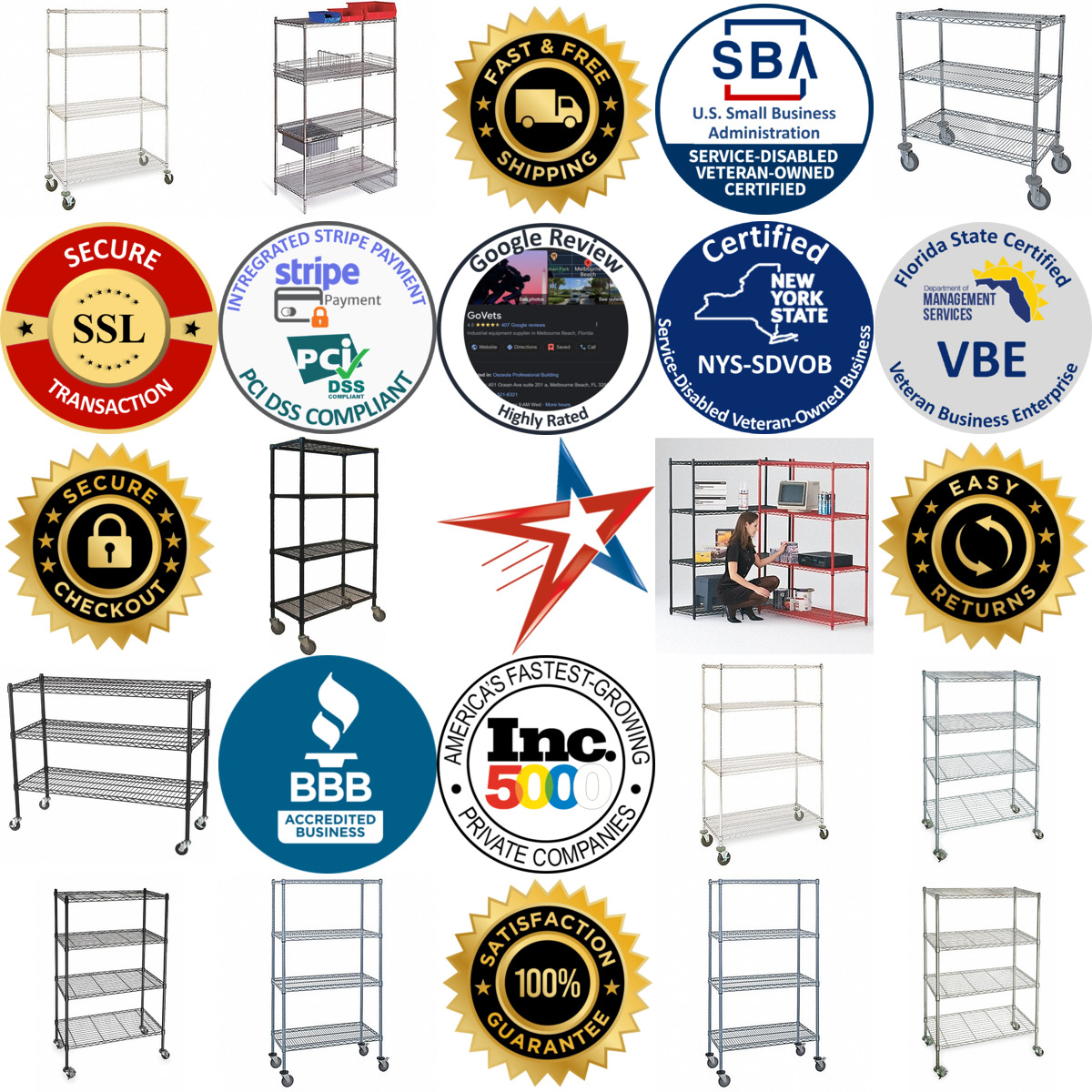 A selection of Mobile Wire Shelving products on GoVets