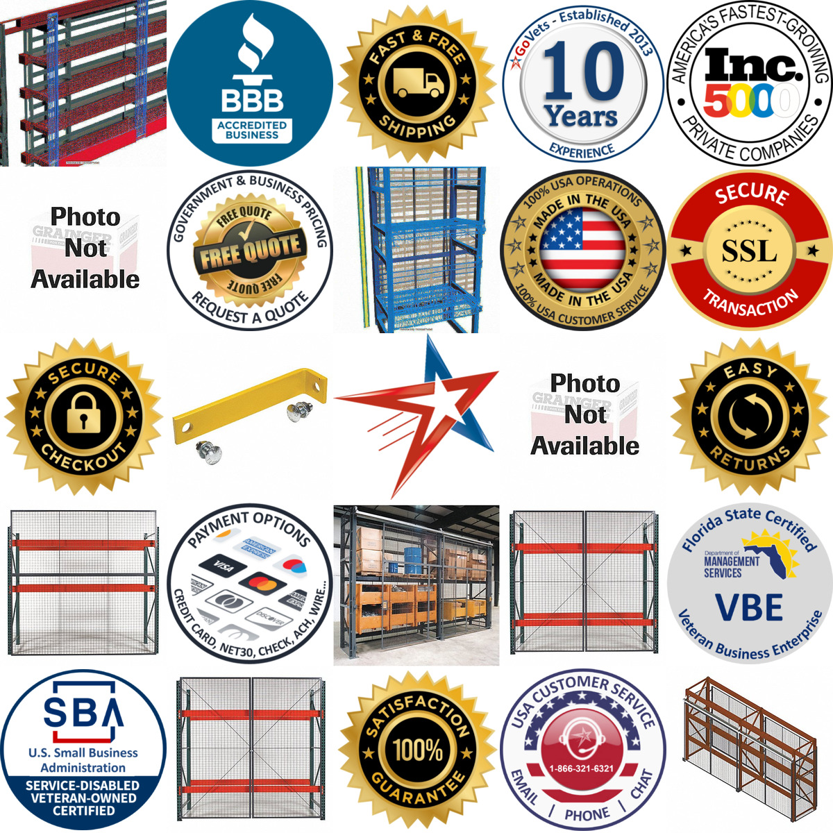 A selection of Pallet Rack Enclosures Fall Guards and Netting products on GoVets