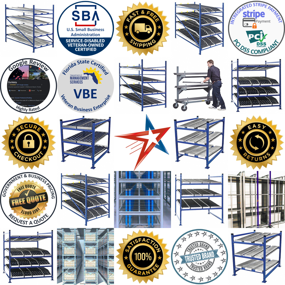 A selection of Stationary Flow Racks products on GoVets