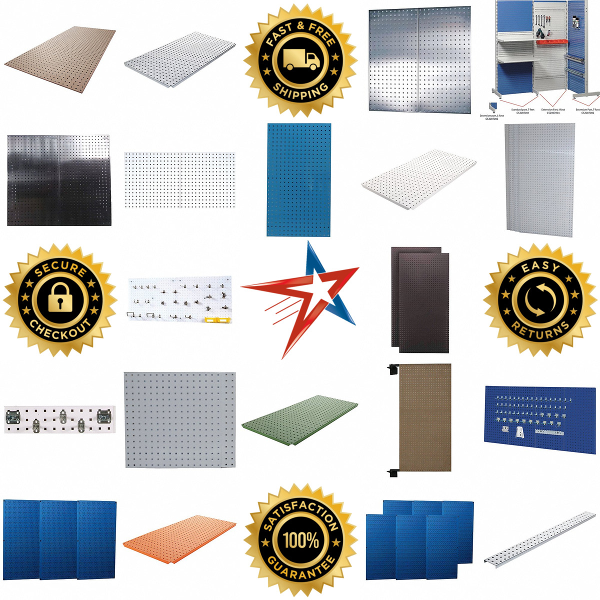 A selection of Stationary Pegboard Panels and Racks products on GoVets