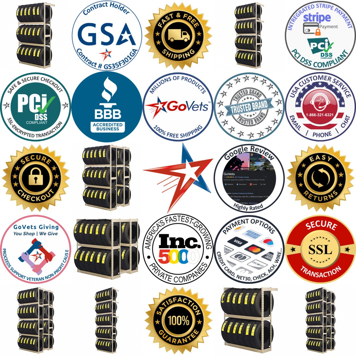 A selection of Tire Racks products on GoVets