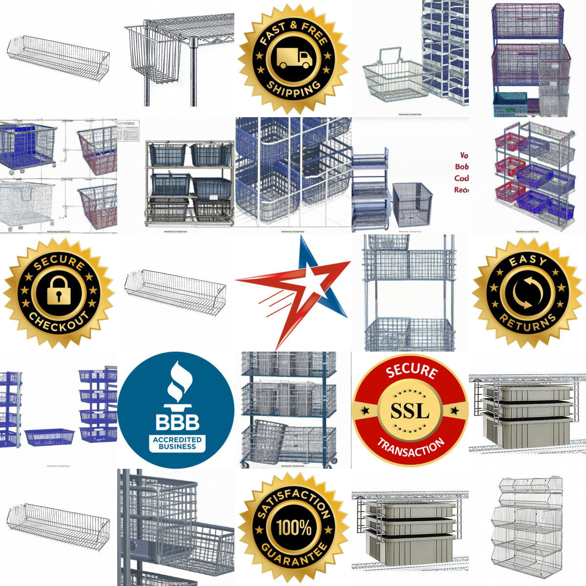 A selection of Wire Shelving Baskets Bins and Holders products on GoVets