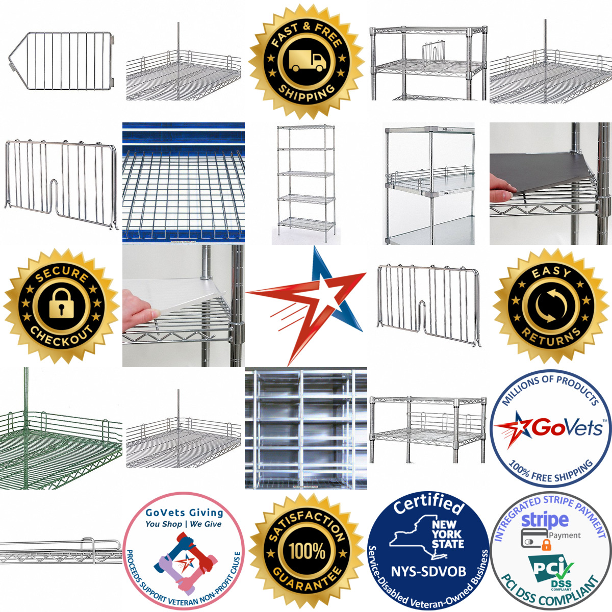 A selection of Wire Shelving Dividers Ledges Liners and Panels products on GoVets