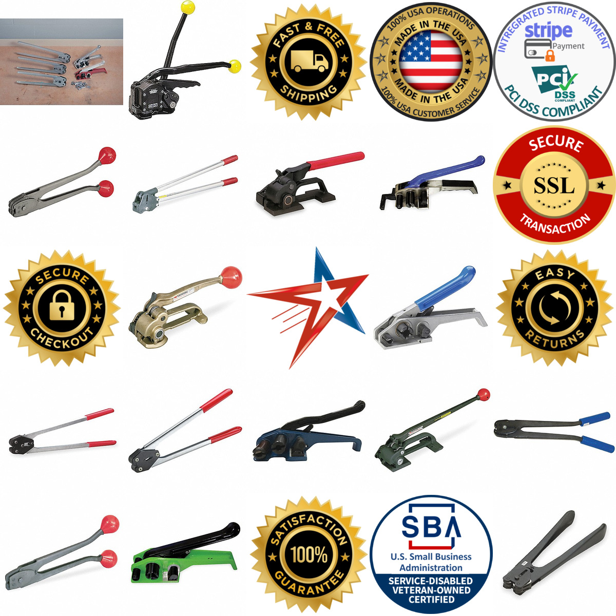 A selection of Manual Strapping Sealers and Tensioners products on GoVets