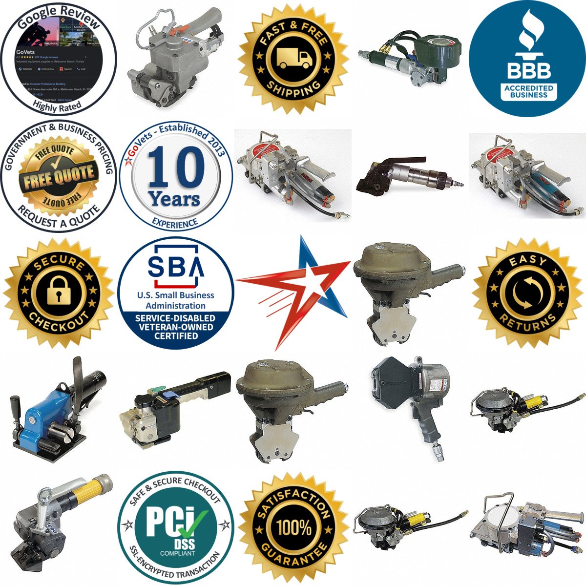 A selection of Pneumatic Strapping Sealers and Tensioners products on GoVets