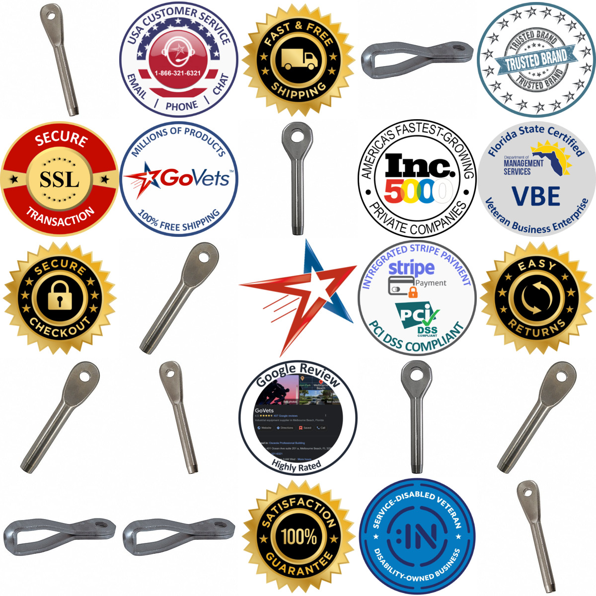 A selection of Wire Rope Swage Eye Fittings products on GoVets