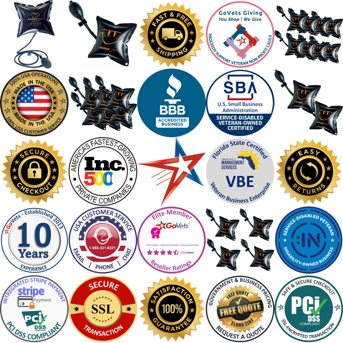 A selection of Inflatable Shims and Wedges products on GoVets