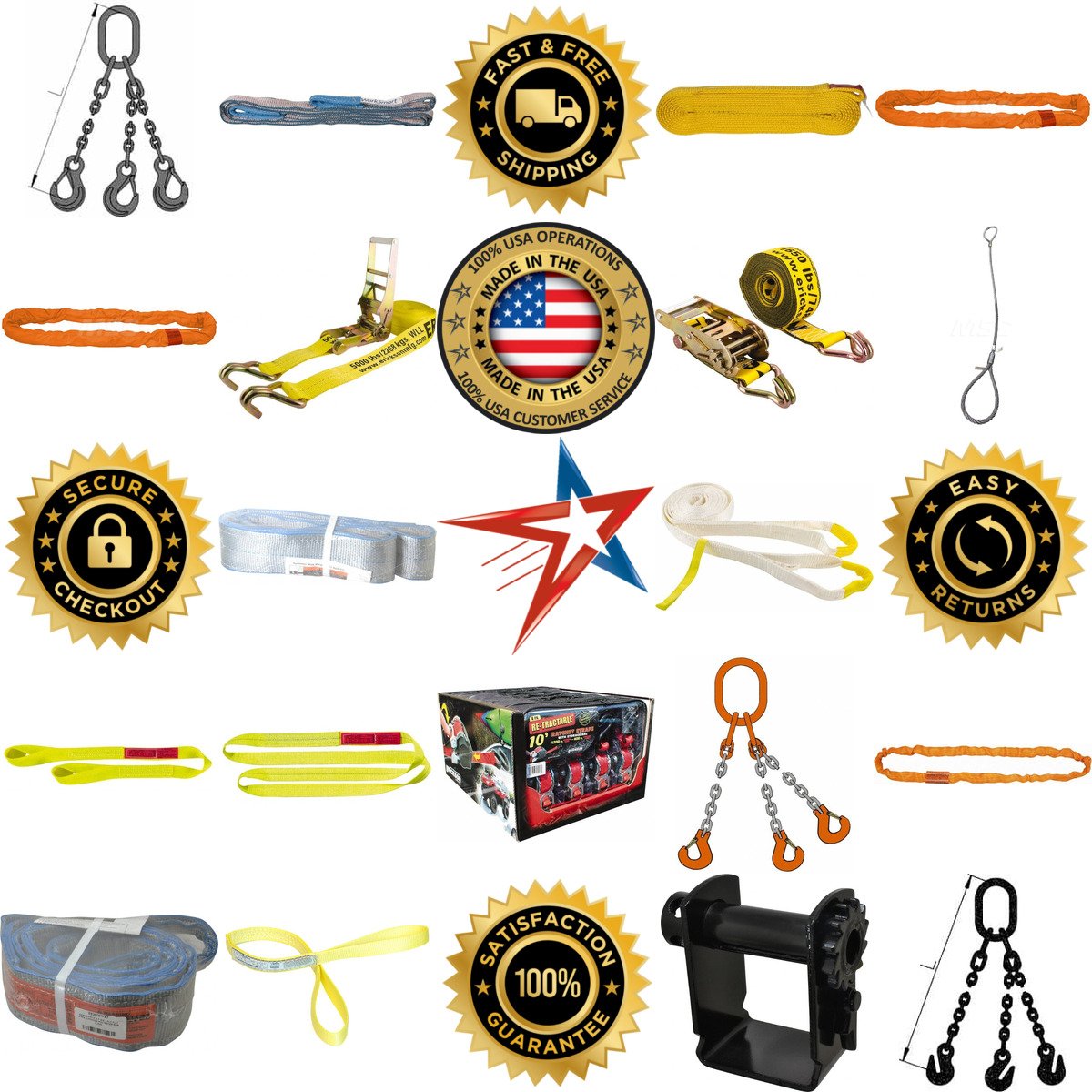 A selection of Slings Tiedowns and Lifting Straps products on GoVets