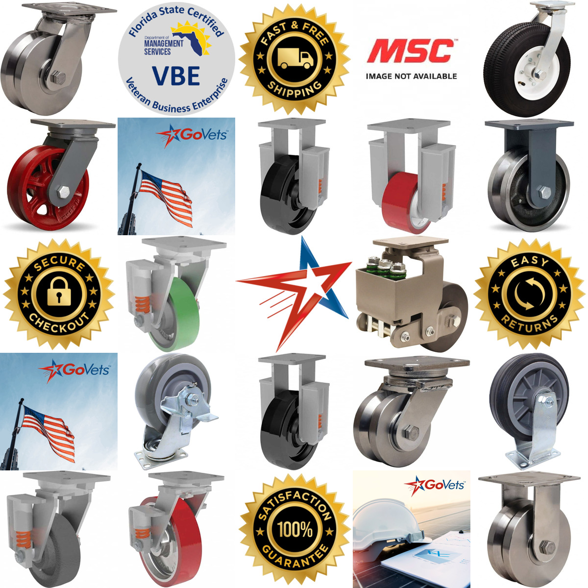 A selection of Specialty Casters products on GoVets