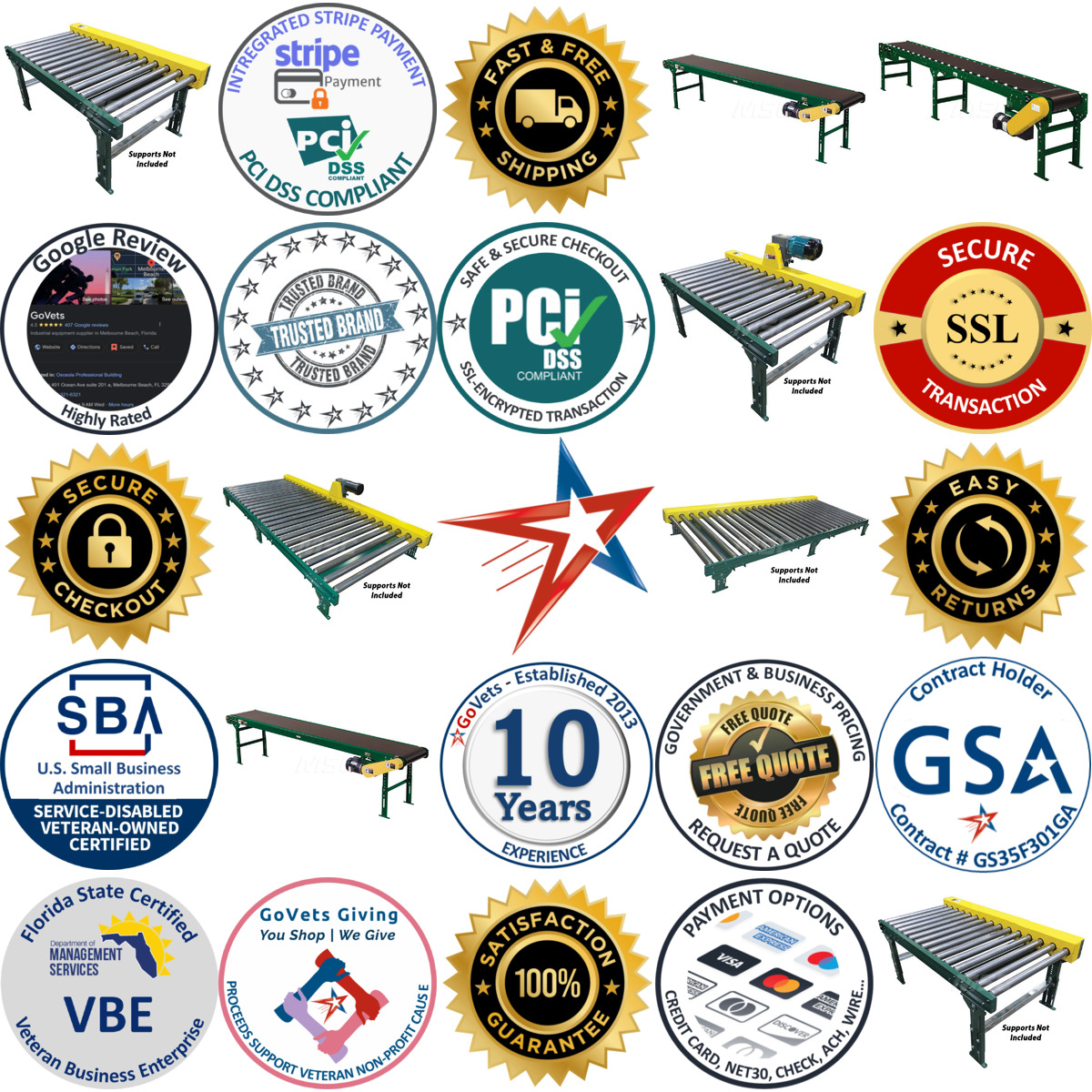 A selection of Motorized Conveyors products on GoVets