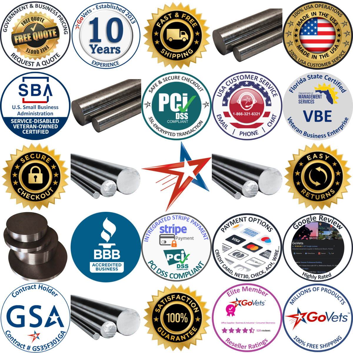 A selection of Decarb Free Tool Steel Rounds products on GoVets