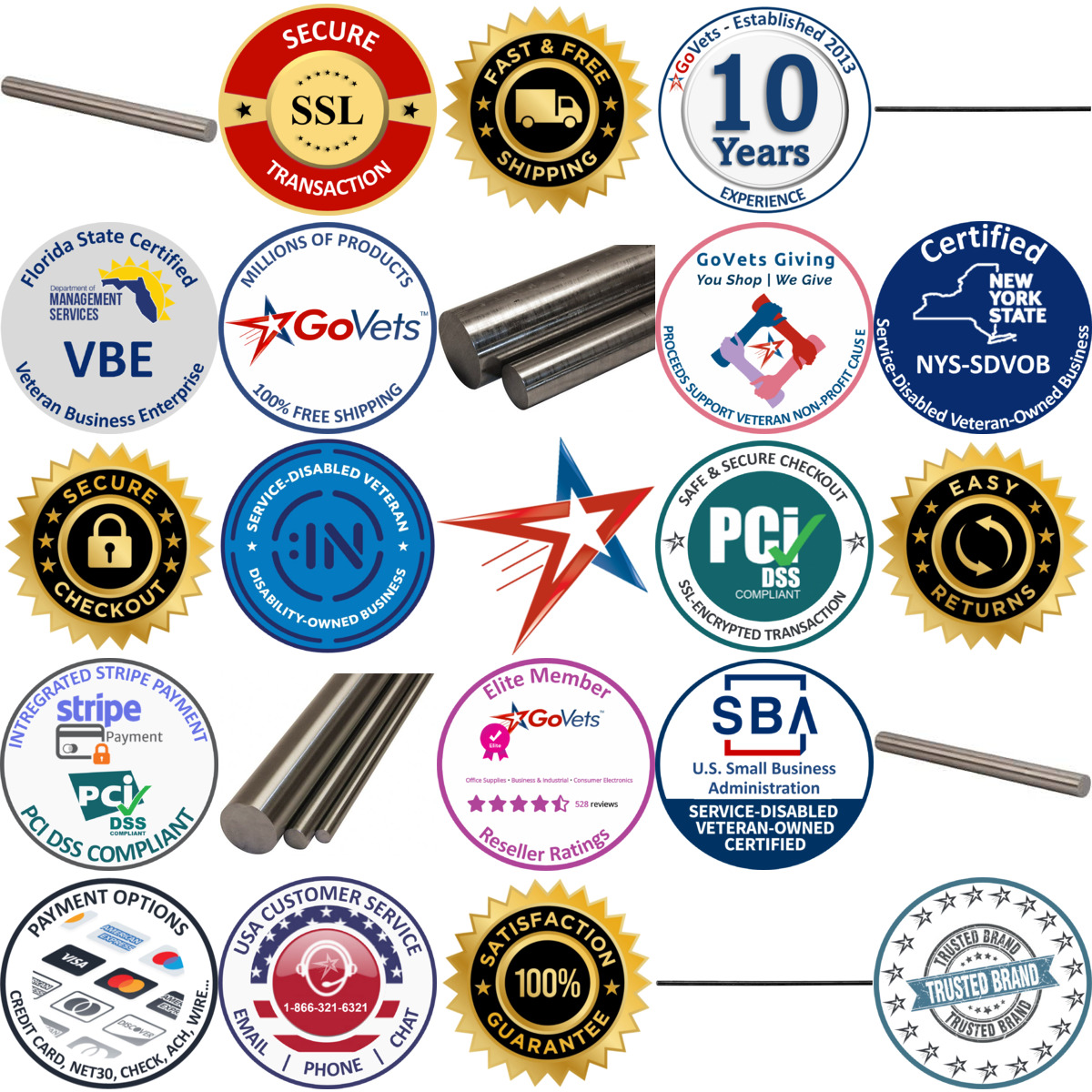 A selection of Stainless Steel Round Rods products on GoVets