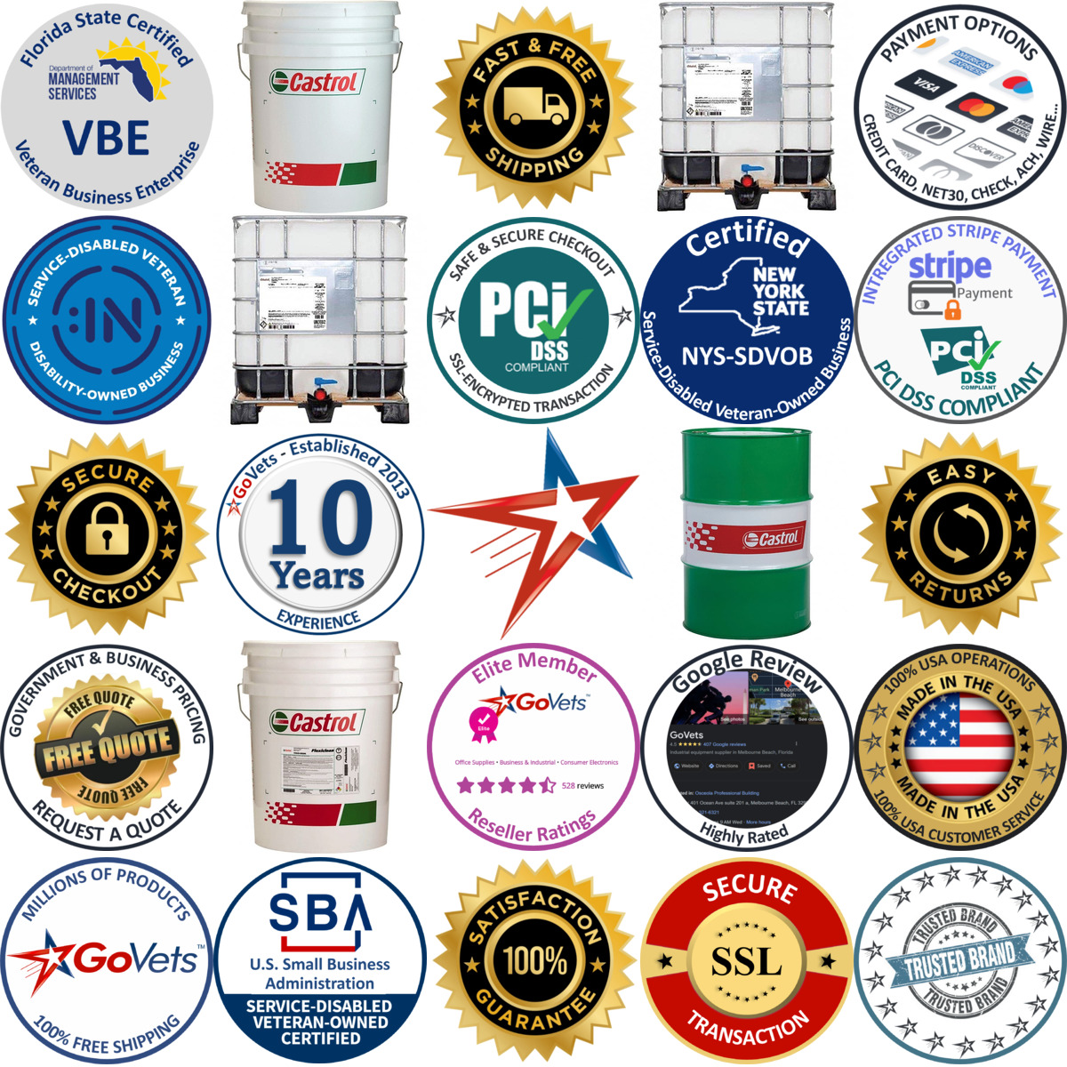 A selection of Castrol products on GoVets