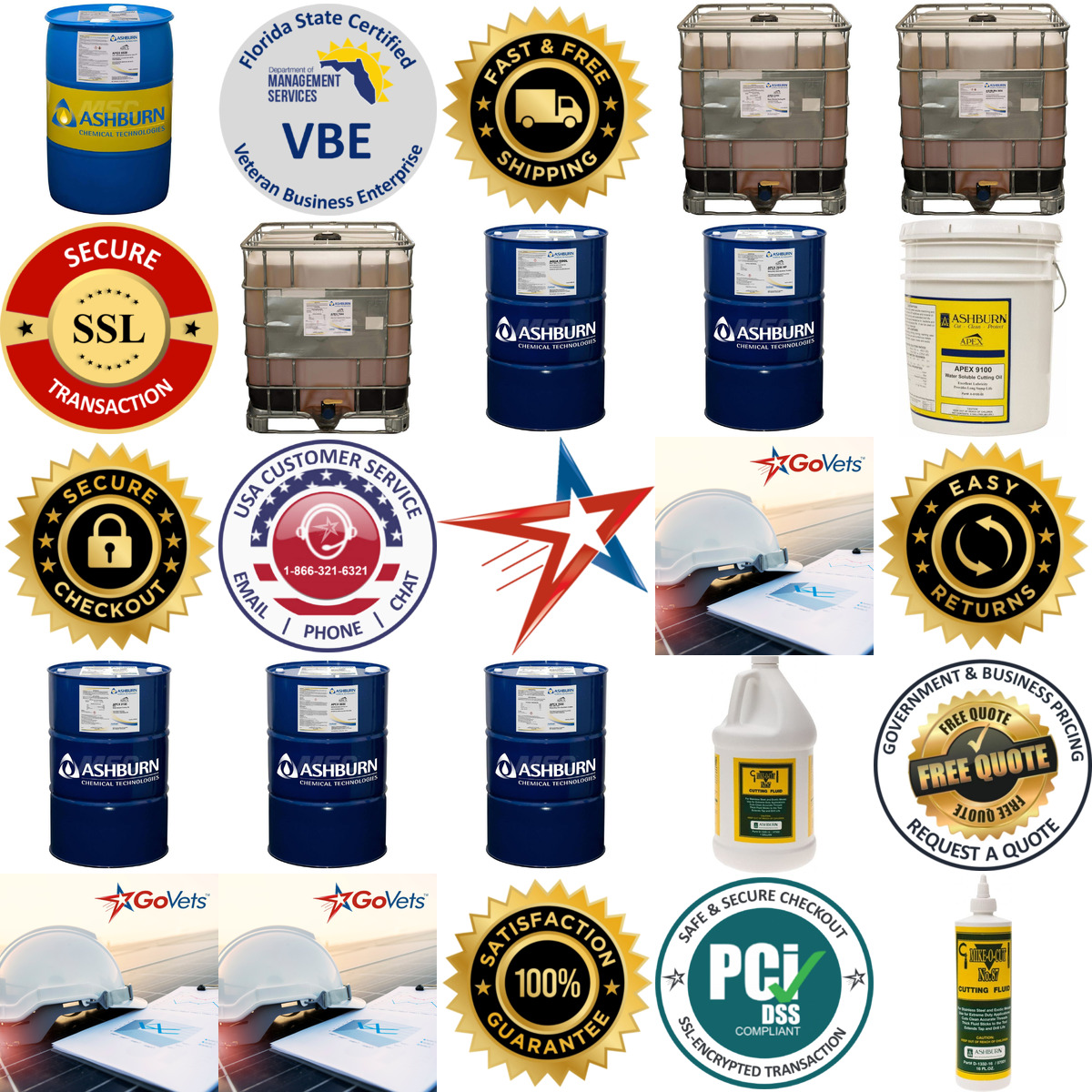 A selection of Ashburn Chemical Technologies products on GoVets