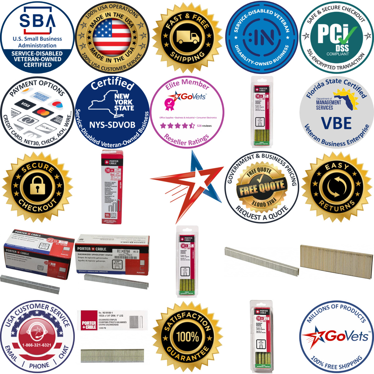 A selection of Porter Cable products on GoVets