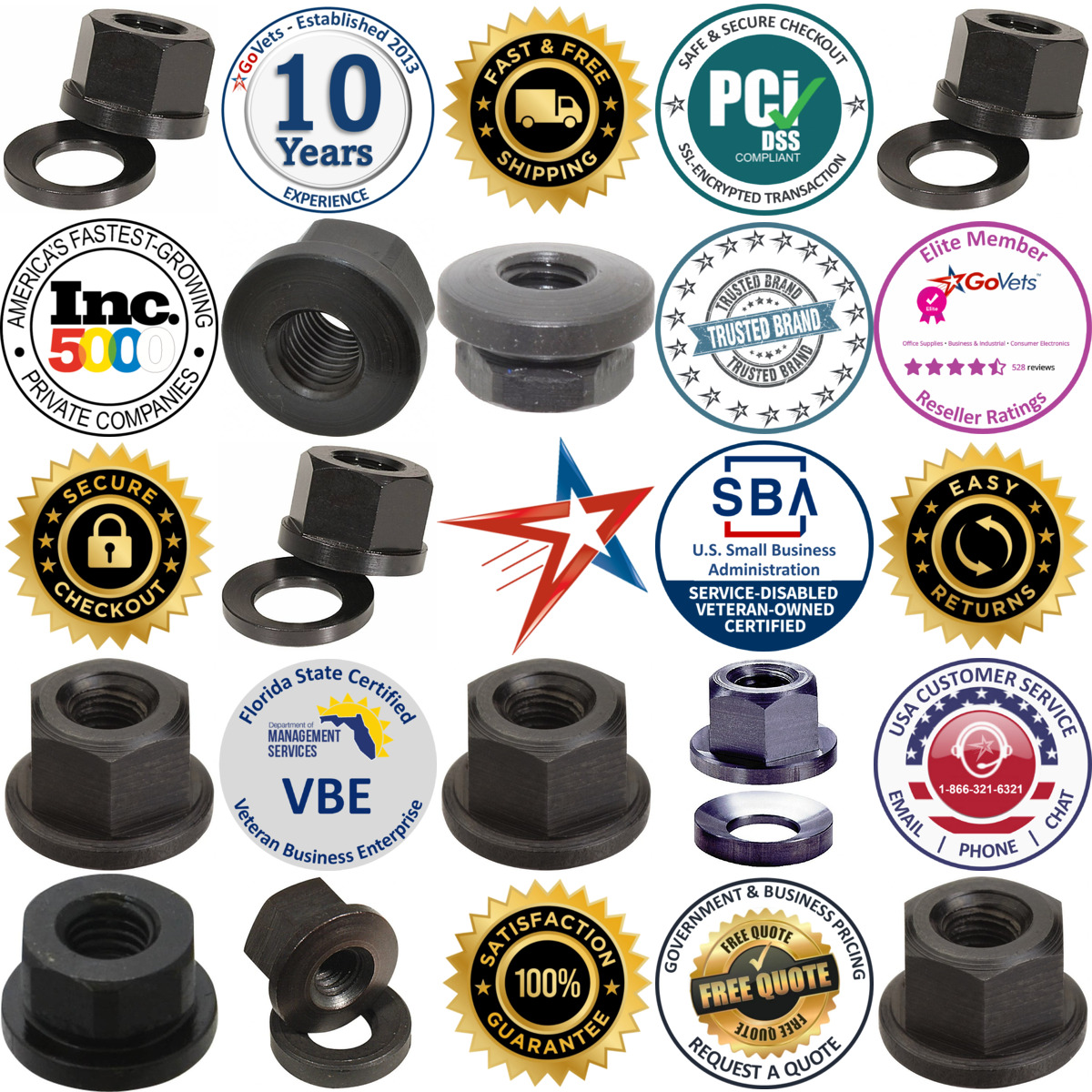 A selection of Spherical Flange Nuts products on GoVets