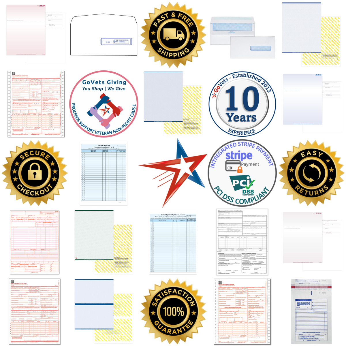 A selection of Medical Forms products on GoVets