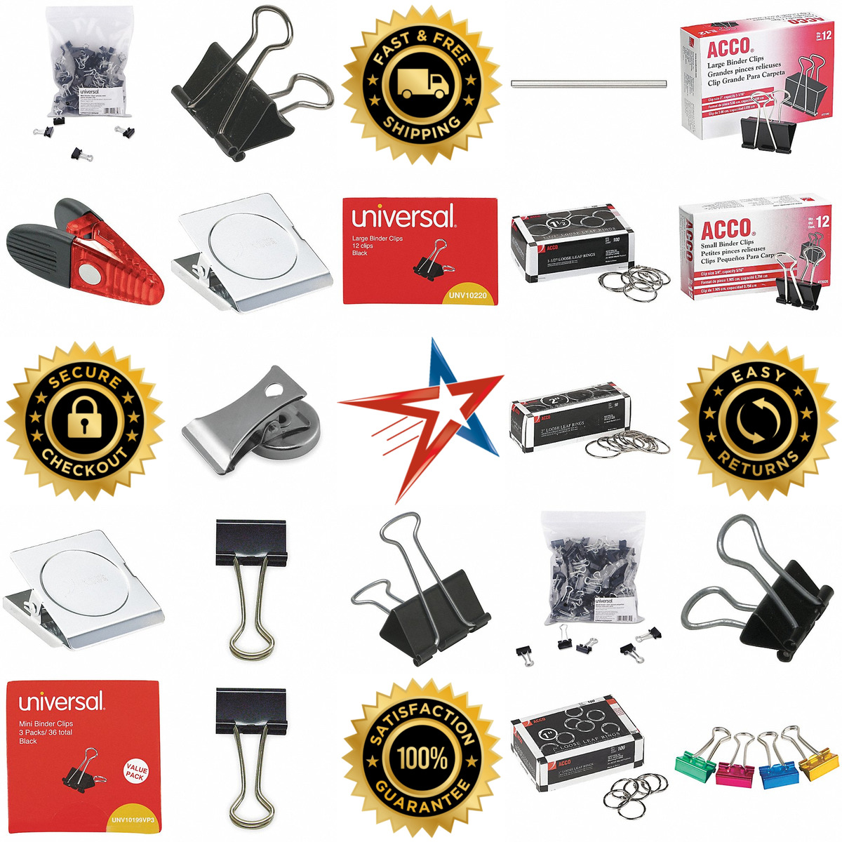 A selection of Binder Clips products on GoVets