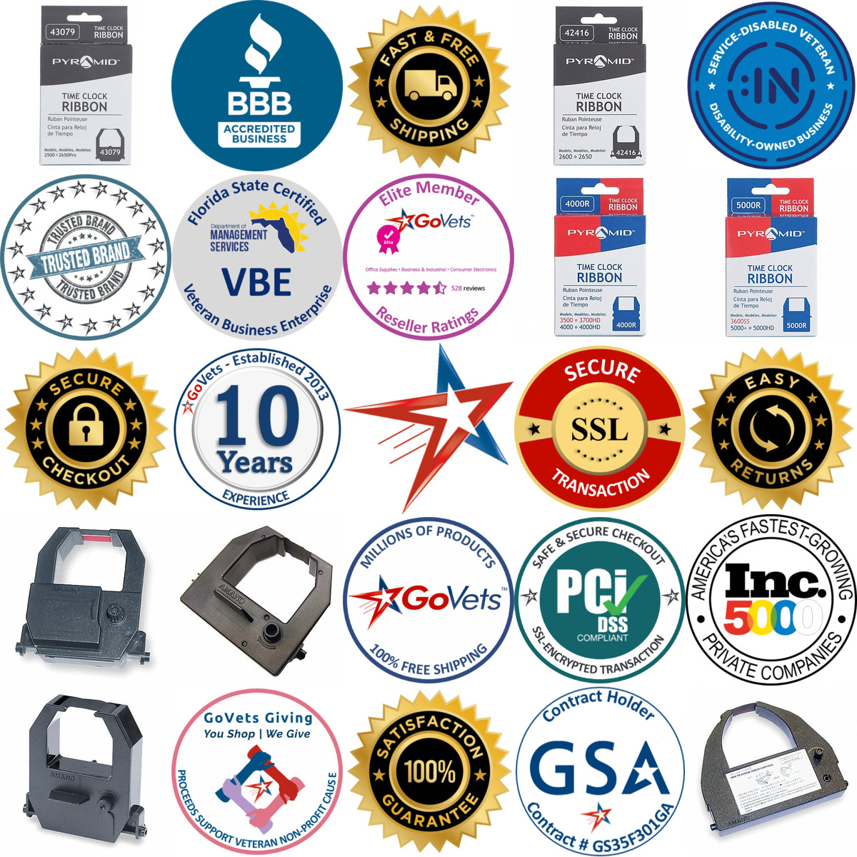 A selection of Time Clock Ribbons products on GoVets