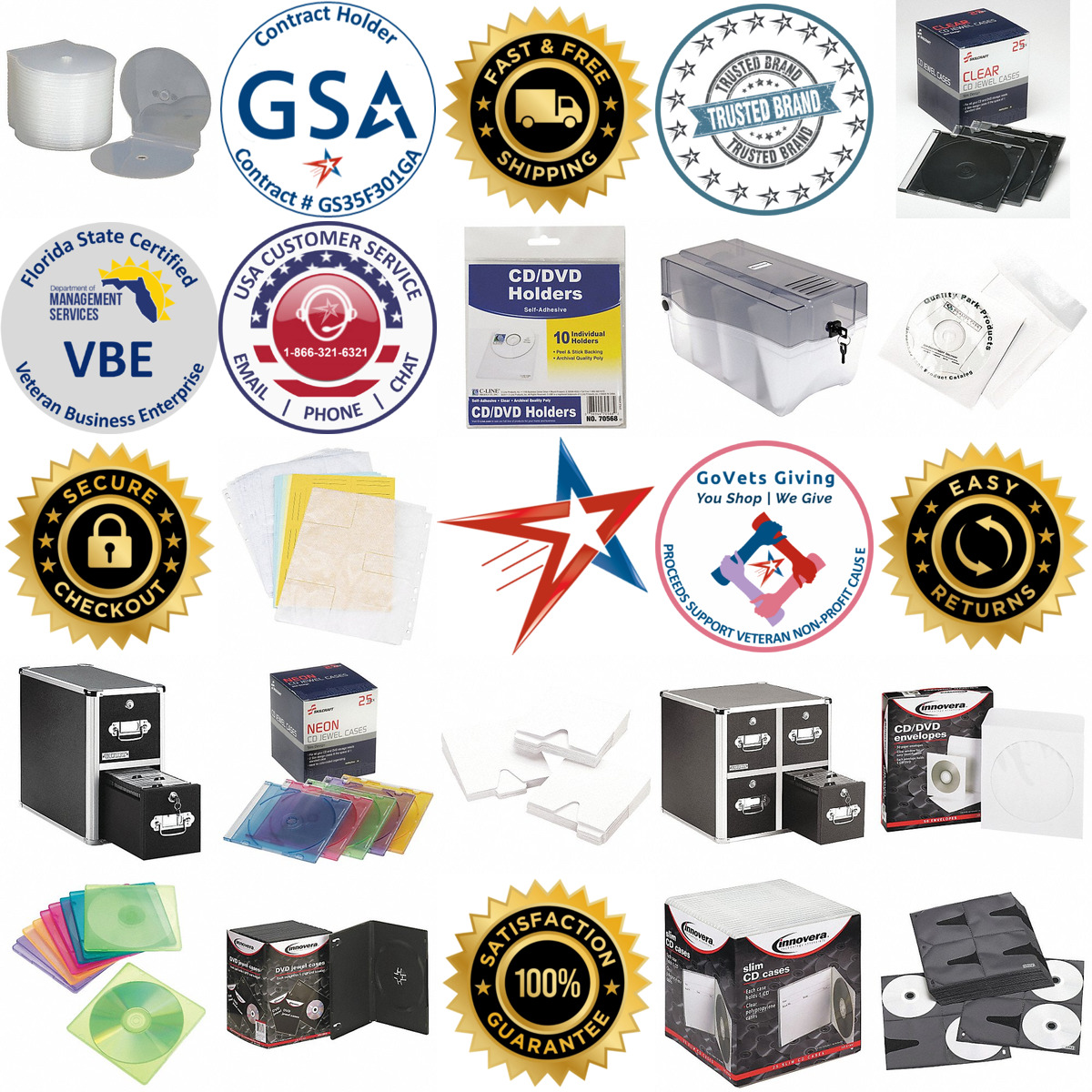 A selection of cd and Dvd Storage products on GoVets