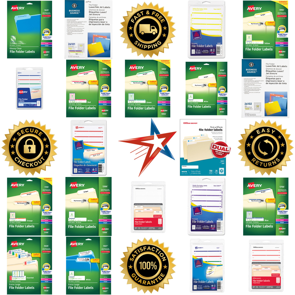 A selection of Filing Labels products on GoVets